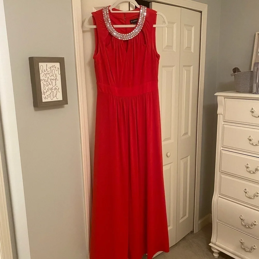 Karina Red Maxi Dress - Picture 3 of 16